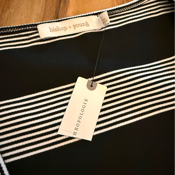 Anthropologie Bishop + Young Black and White Striped Shell - Picture 2 of 4